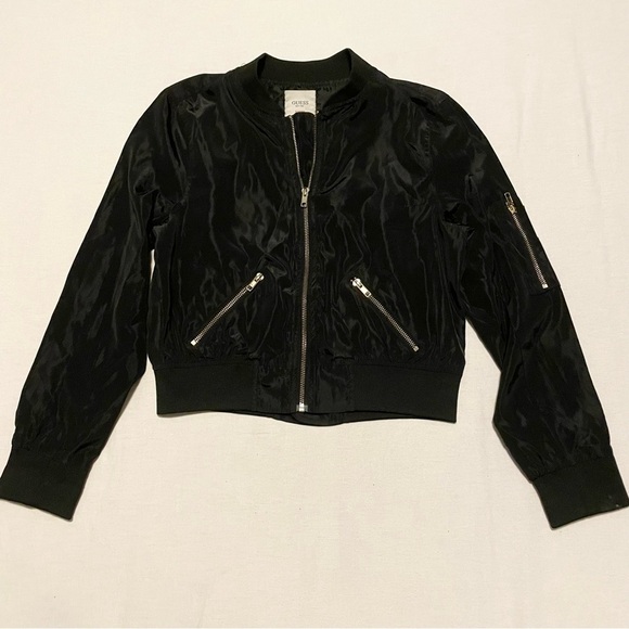Guess Women's Black Bomber Jacket Size Small - Picture 14 of 15